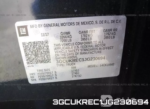 3GCUKREC1JG230694 фото 10