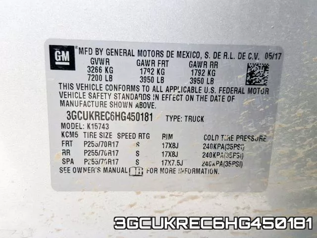 3GCUKREC6HG450181 фото 2