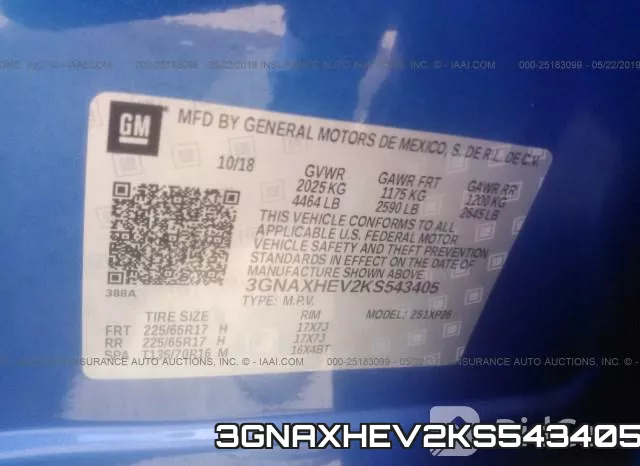 3GNAXHEV2KS543405 фото 10