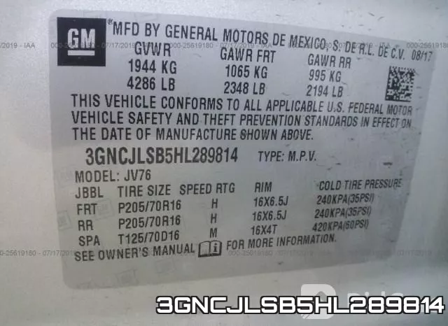 3GNCJLSB5HL289814 фото 10