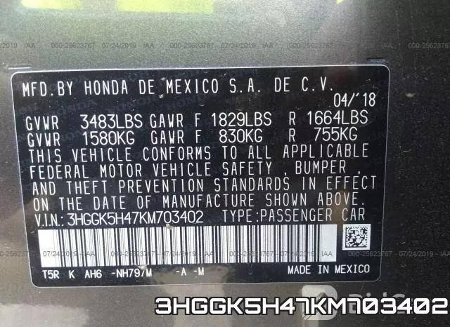 3HGGK5H47KM703402 фото 10