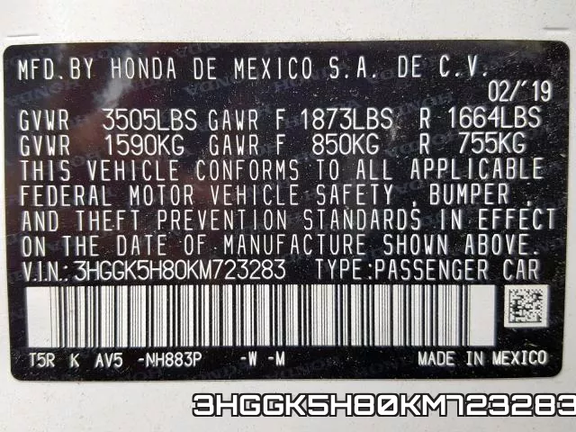 3HGGK5H80KM723283 фото 2