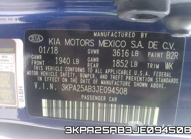 3KPA25AB3JE094508 фото 10