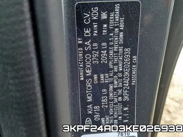 3KPF24AD3KE026938 фото 2