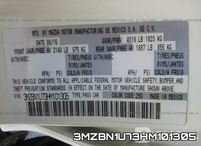 3MZBN1U73HM101305 фото 10