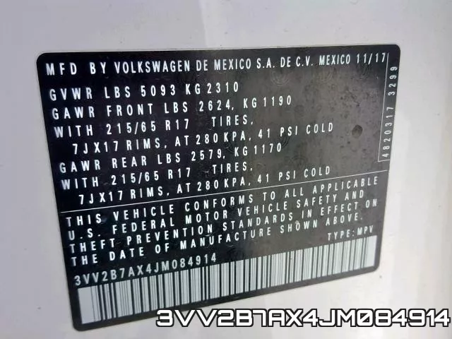 3VV2B7AX4JM084914 фото 2