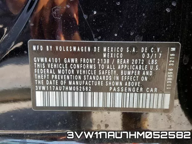 3VW117AU7HM052582 фото 2