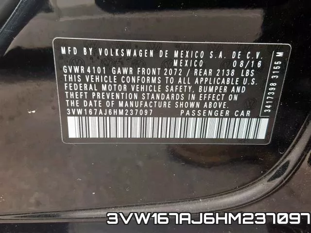 3VW167AJ6HM237097 фото 2