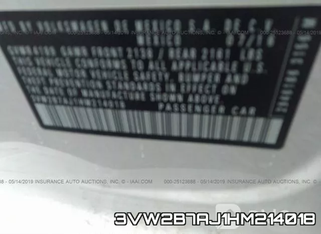 3VW2B7AJ1HM214018 фото 10