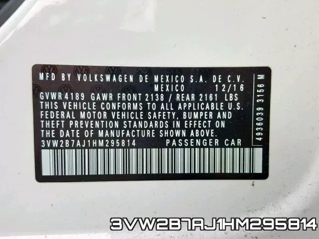 3VW2B7AJ1HM295814 фото 2