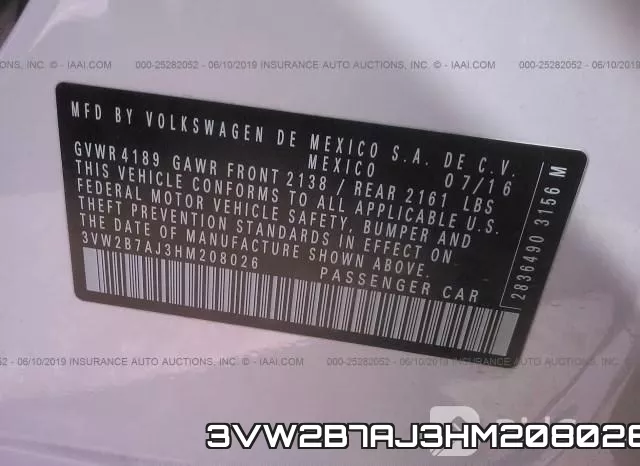 3VW2B7AJ3HM208026 фото 10