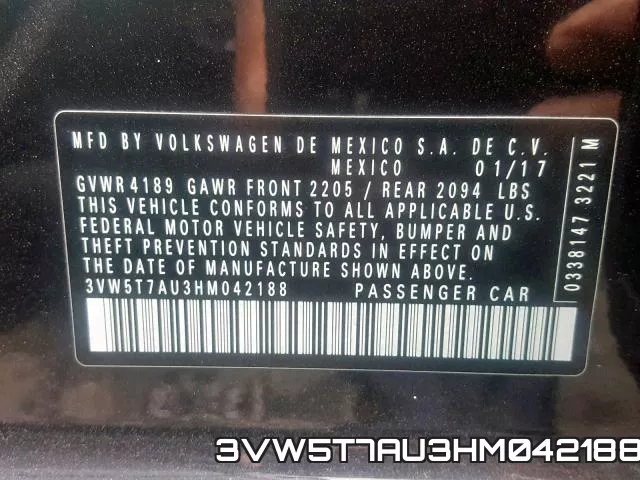 3VW5T7AU3HM042188 фото 2