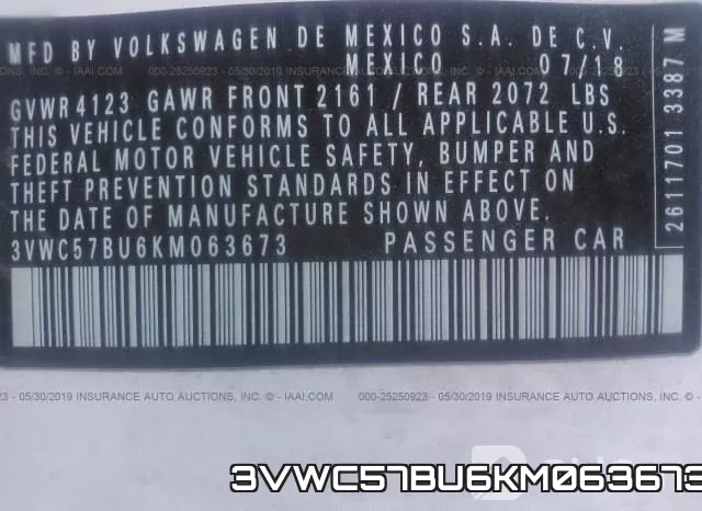 3VWC57BU6KM063673 фото 10