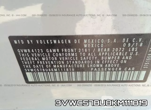3VWC57BU8KM111819 фото 10