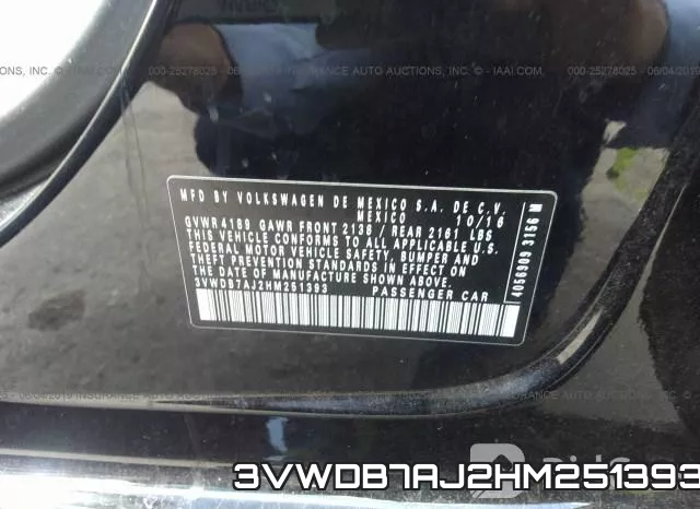 3VWDB7AJ2HM251393 фото 10