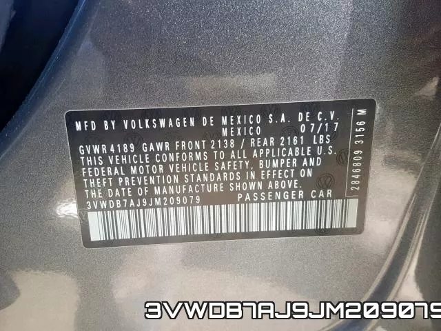 3VWDB7AJ9JM209079 фото 2