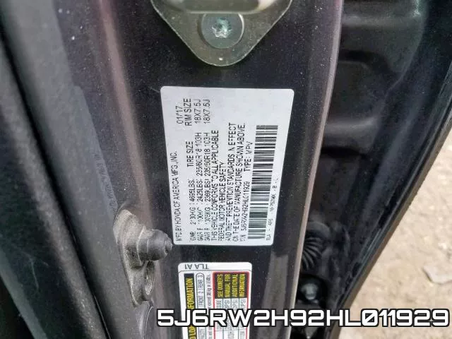 5J6RW2H92HL011929 фото 2