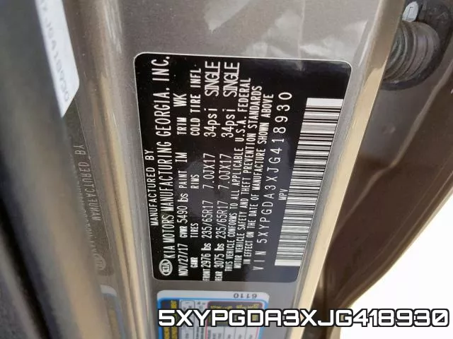 5XYPGDA3XJG418930 фото 2