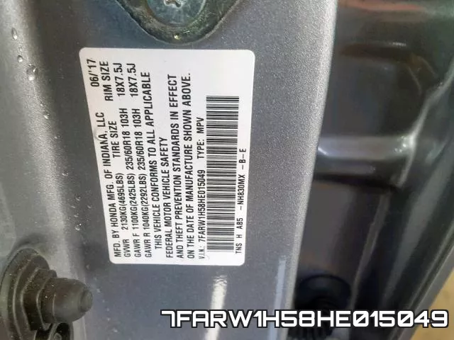 7FARW1H58HE015049 фото 2