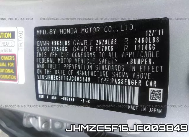 JHMZC5F16JC003849 фото 10