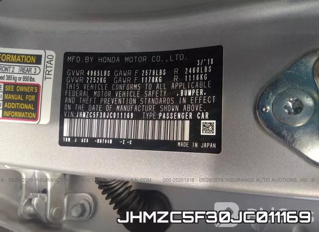 JHMZC5F30JC011169 фото 10