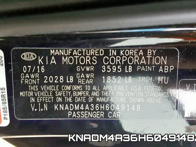 KNADM4A36H6049148 фото 2