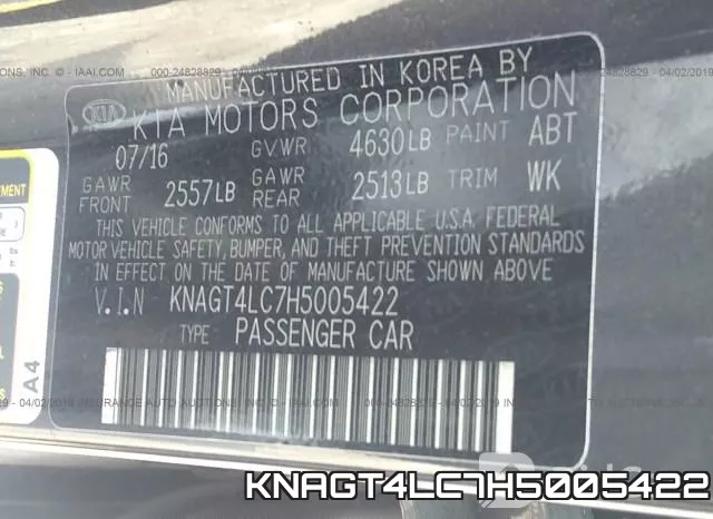 KNAGT4LC7H5005422 фото 10