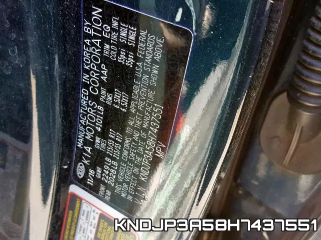 KNDJP3A58H7437551 фото 2
