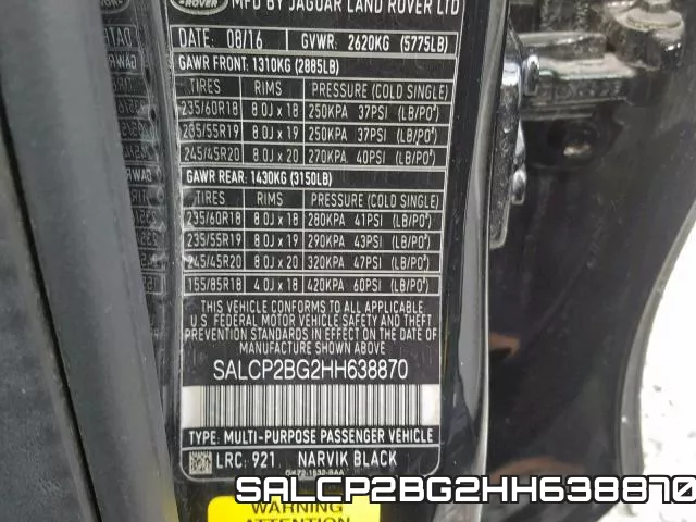 SALCP2BG2HH638870 фото 2
