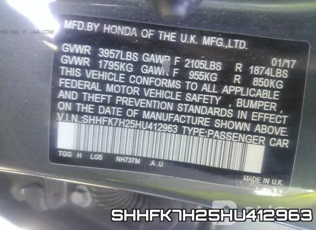 SHHFK7H25HU412963 фото 10
