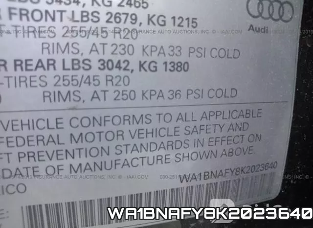 WA1BNAFY8K2023640 фото 10