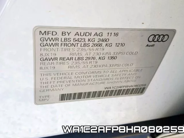 WA1C2AFP8HA080259 фото 2