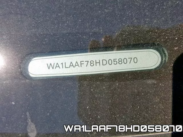 WA1LAAF78HD058070 фото 2