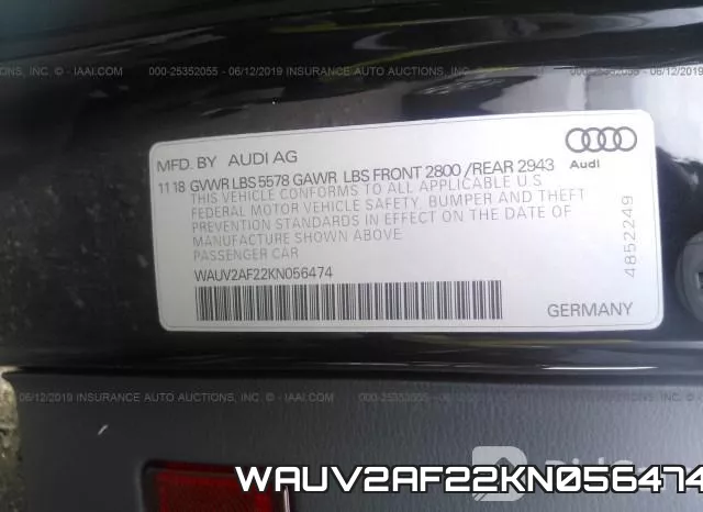 WAUV2AF22KN056474 фото 10