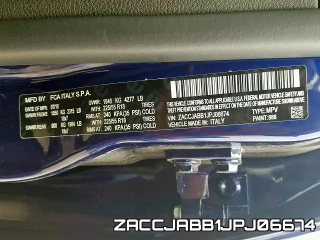 ZACCJABB1JPJ06674 фото 2