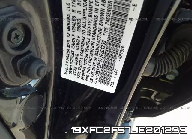 19XFC2F57JE201239 фото 10