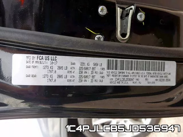 1C4PJLCB5JD536947 фото 2