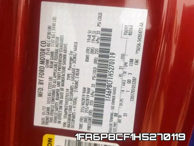 1FA6P8CF1H5270119 фото 2