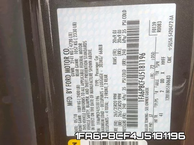 1FA6P8CF4J5181196 фото 2
