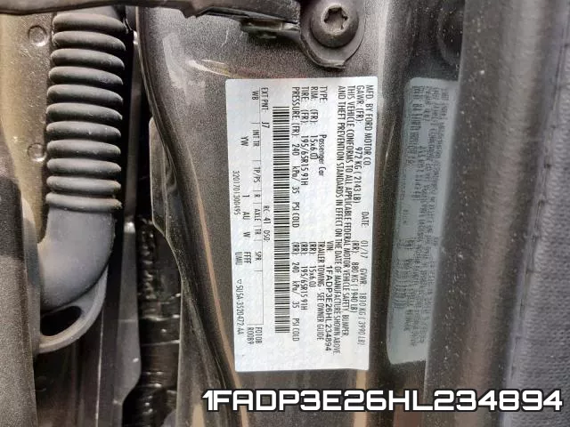 1FADP3E26HL234894 фото 2