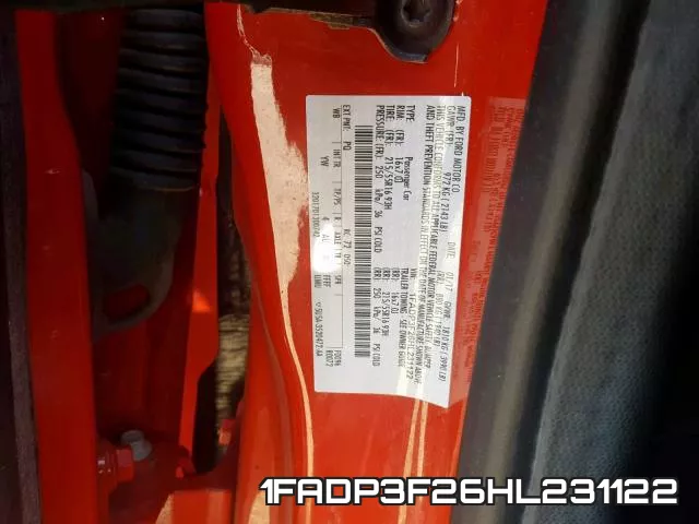 1FADP3F26HL231122 фото 2