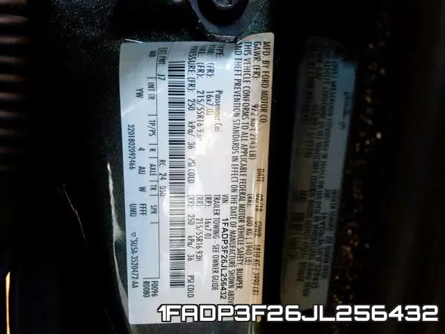 1FADP3F26JL256432 фото 2
