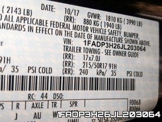 1FADP3H26JL203064 фото 2