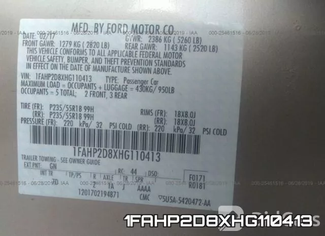 1FAHP2D8XHG110413 фото 10