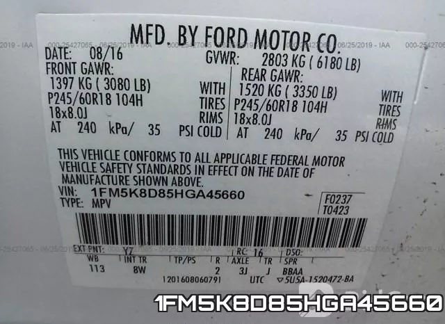 1FM5K8D85HGA45660 фото 10