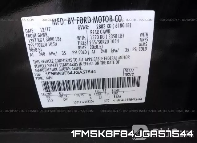 1FM5K8F84JGA57544 фото 10