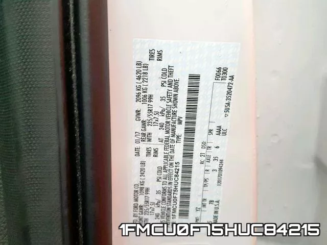 1FMCU0F75HUC84215 фото 2