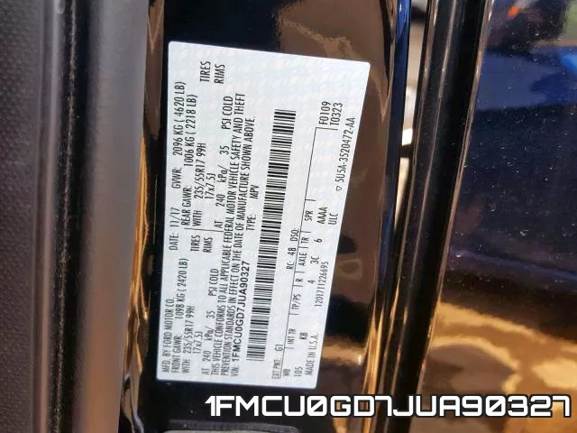 1FMCU0GD7JUA90327 фото 2