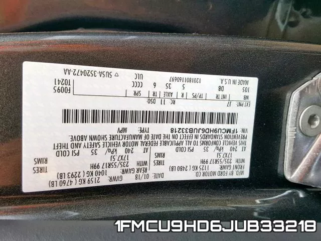 1FMCU9HD6JUB33218 фото 2