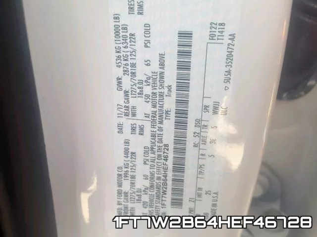 1FT7W2B64HEF46728 фото 2